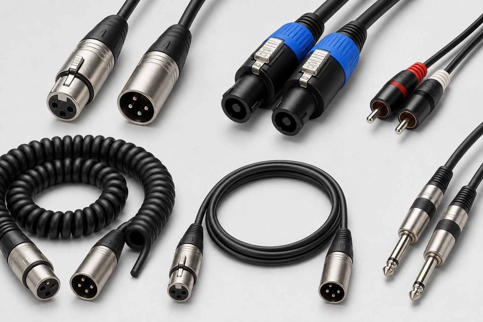 Professional audio connectors and cables