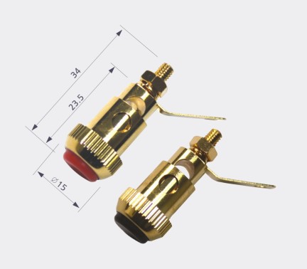 Gold-plated audio speaker Binding post