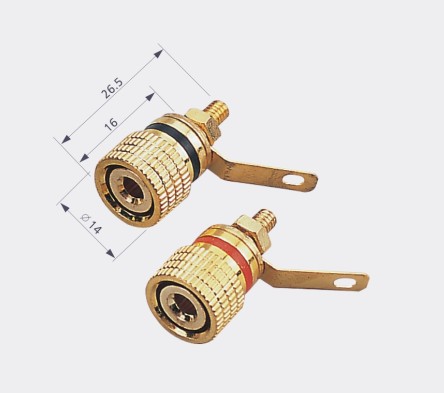 Gold-plated audio speaker Binding post