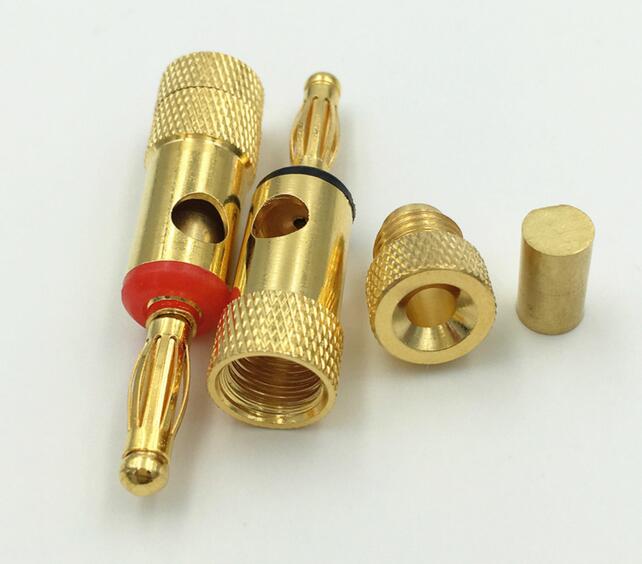 Brass 4mm Banana Plug Spiral Type 24K