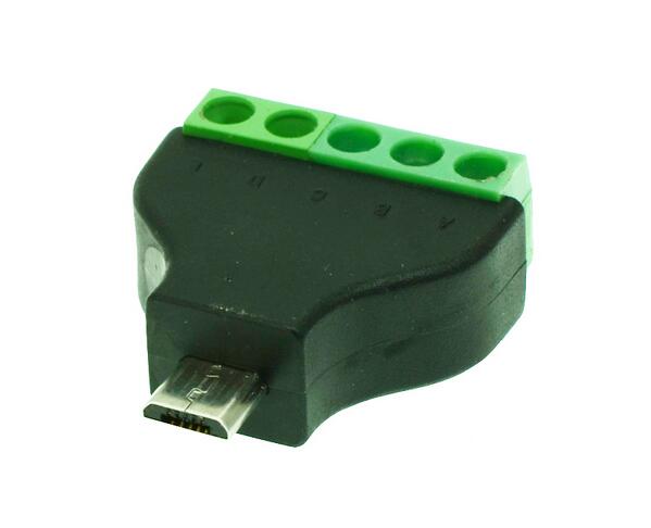 Micro USB male to screw terminal block