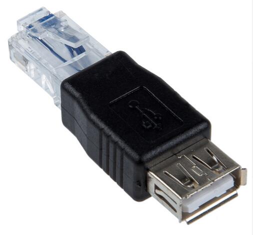 Female USB A to Male Ethernet RJ45 Plug Adapter