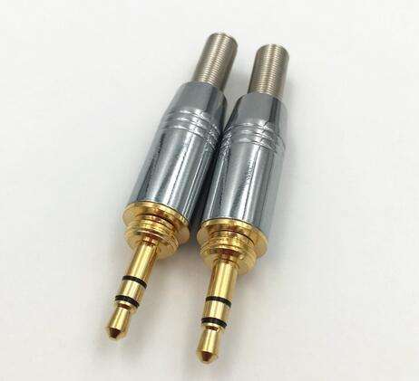 Gold Plated 3.5mm Male Plug Stereo Screw for 4mm