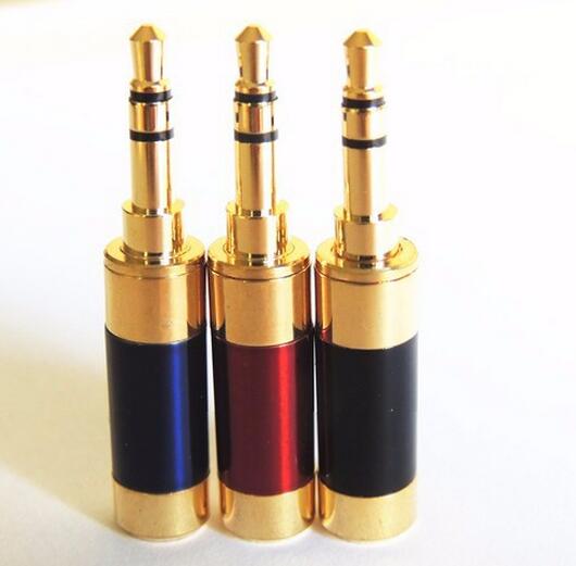 Gold plated 3.5mm Stereo 3 Pole Male Plug Audio Pl