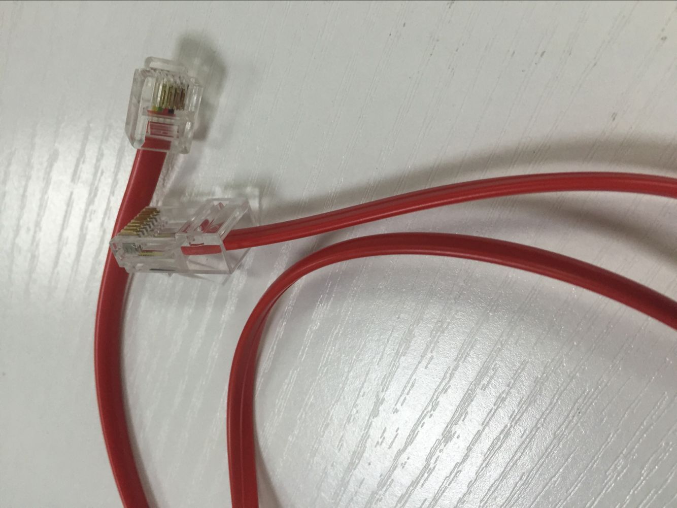 RJ11 4pin to RJ45 8pin with Red flat cable