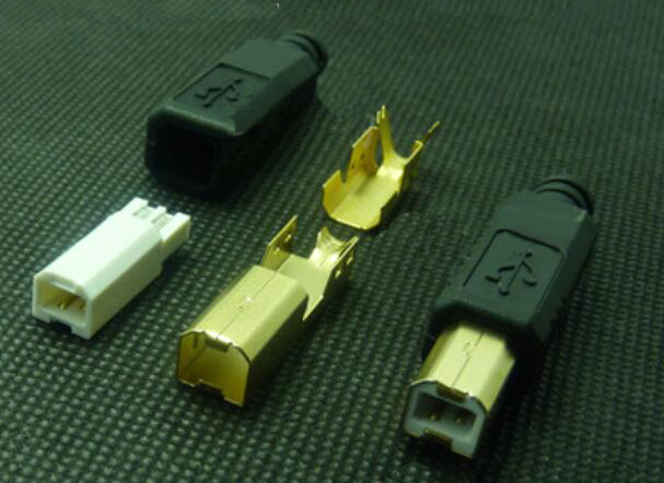 Gold plated USB 2.0 Type B Male DIY