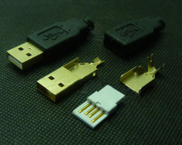 High-end DIY USB gold-plated solderable plug A mal